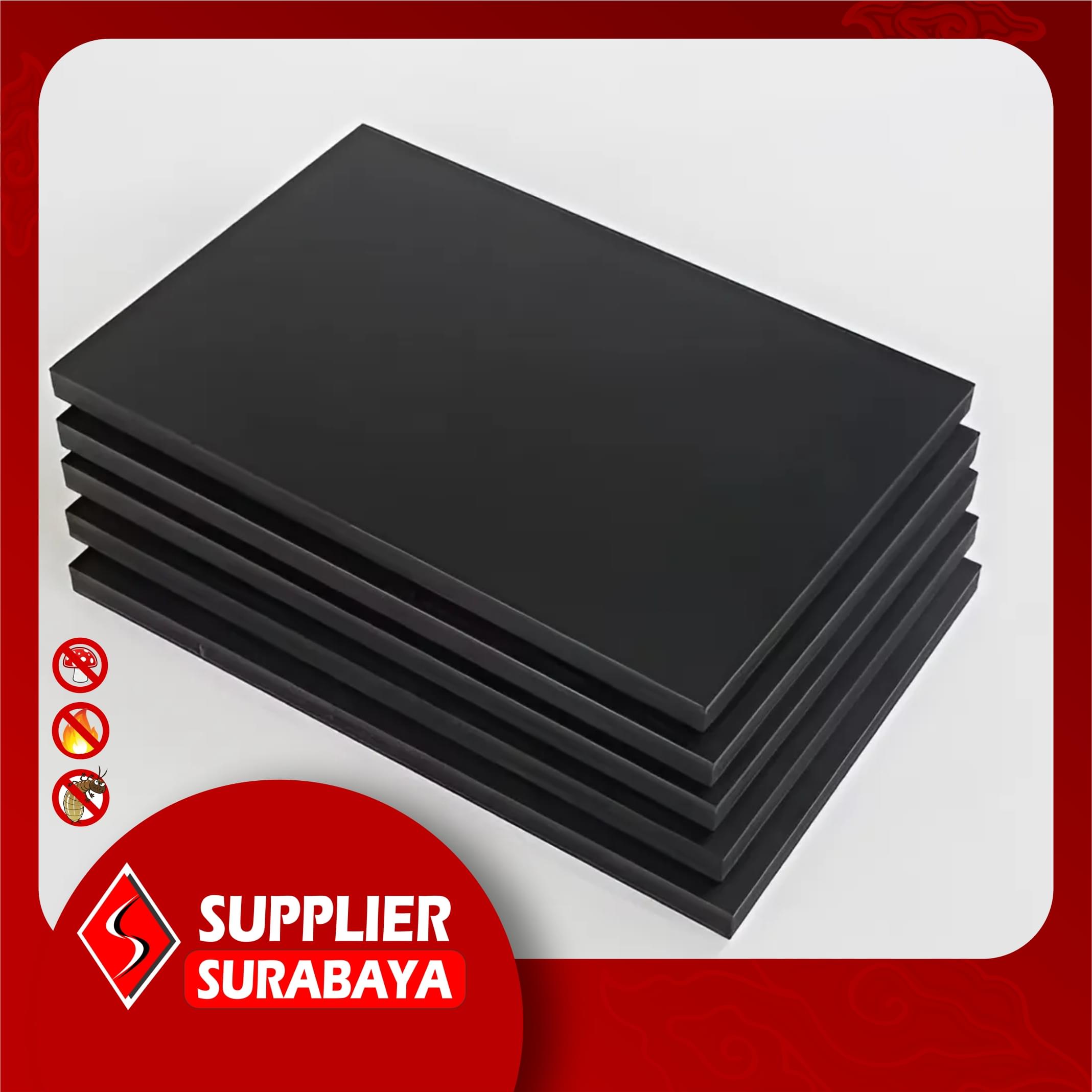 PVC Board Medium Warna Hitam Ketebalan 20mm Ukuran 122x244cm - Image 2